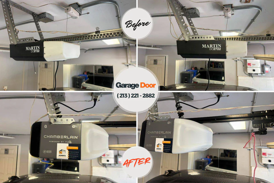 Before and after: garage door repair Mount Ayr, IA